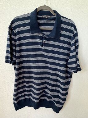 Slate & Stone Navy and White Striped Polo